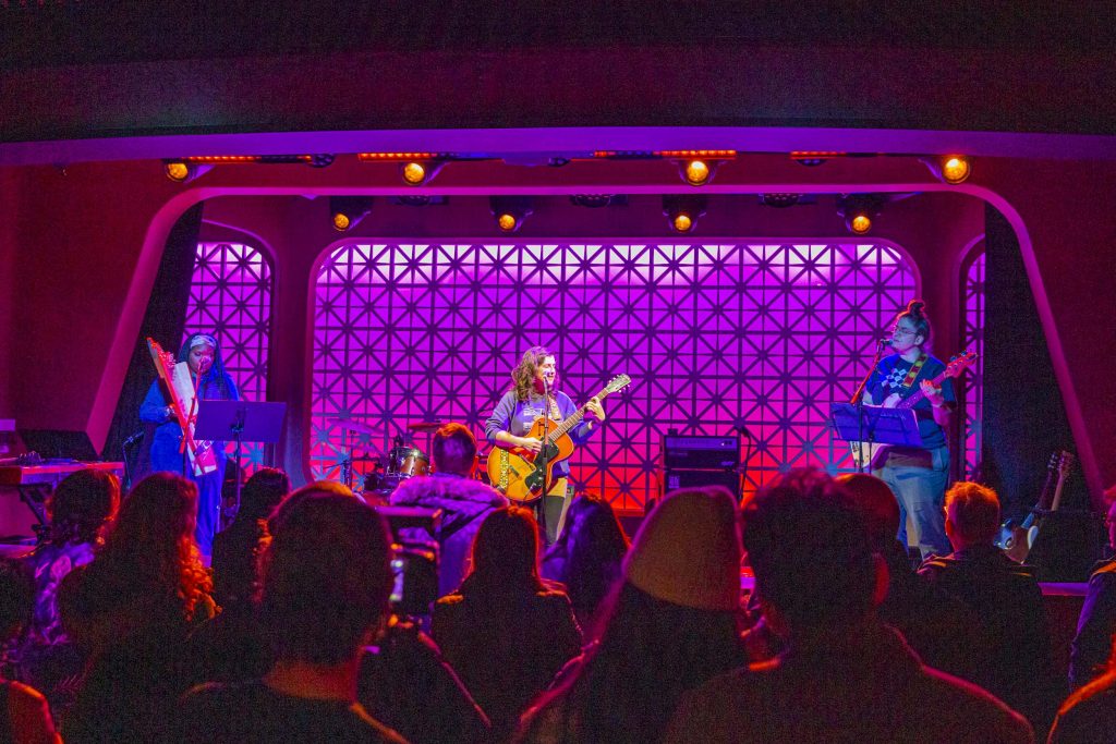 Mirah and company performing at Brooklyn Made NYC for Hearts & Minds & Crooked Beats album release. Photo by Leyda Luz.