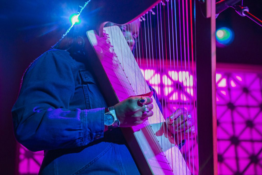 Mirah and company performing at Brooklyn Made NYC for Hearts & Minds & Crooked Beats album release. Photo by Leyda Luz.