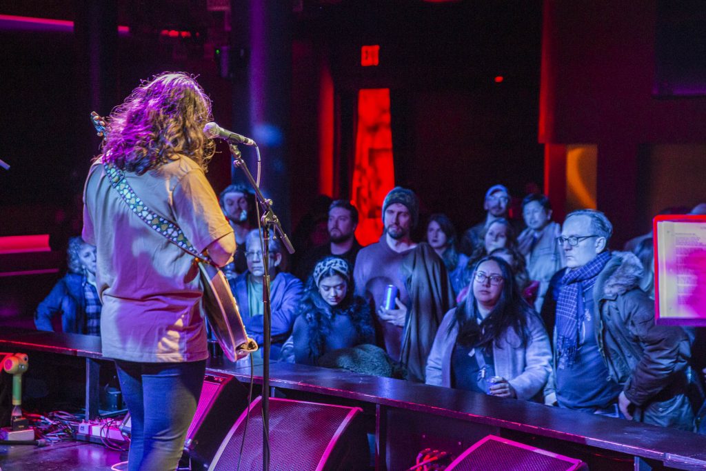 Mirah and company performing at Brooklyn Made NYC for Hearts & Minds & Crooked Beats album release. Photo by Leyda Luz.