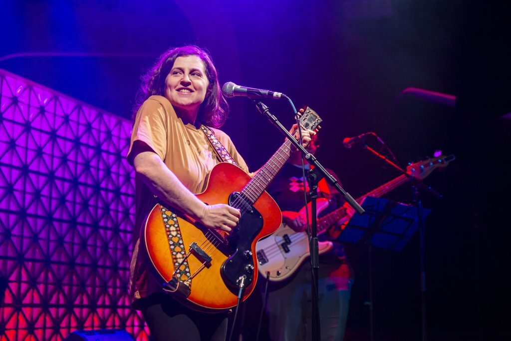 Mirah and company performing at Brooklyn Made NYC for Hearts & Minds & Crooked Beats album release. Photo by Leyda Luz.