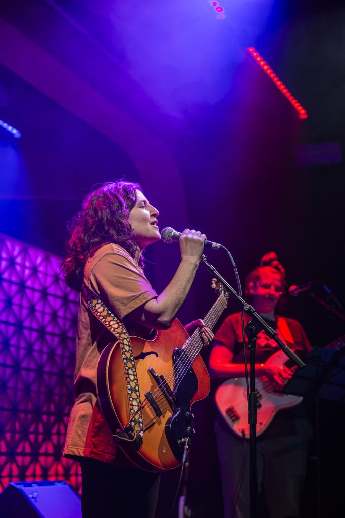 Mirah and company performing at Brooklyn Made NYC for Hearts & Minds & Crooked Beats album release. Photo by Leyda Luz.