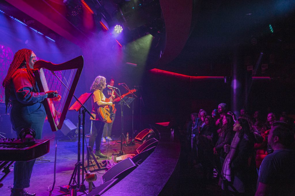 Mirah and company performing at Brooklyn Made NYC for Hearts & Minds & Crooked Beats album release. Photo by Leyda Luz.