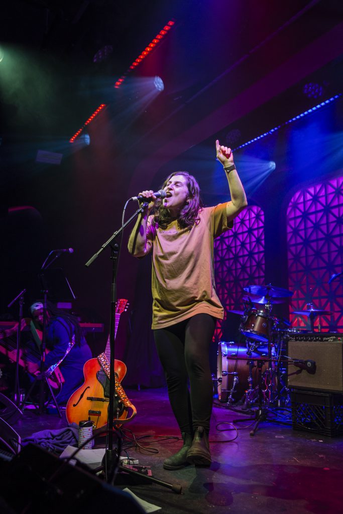 Mirah and company performing at Brooklyn Made NYC for Hearts & Minds & Crooked Beats album release. Photo by Leyda Luz.
