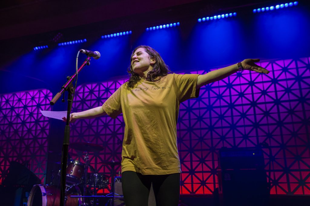 Mirah and company performing at Brooklyn Made NYC for Hearts & Minds & Crooked Beats album release. Photo by Leyda Luz.