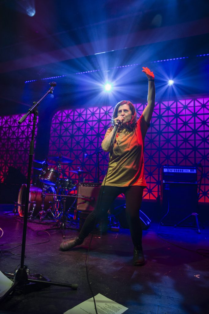 Mirah and company performing at Brooklyn Made NYC for Hearts & Minds & Crooked Beats album release. Photo by Leyda Luz.