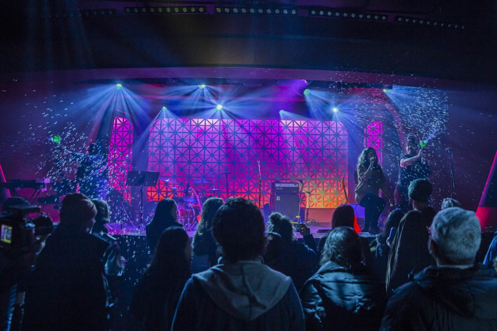 Mirah and company performing at Brooklyn Made NYC for Hearts & Minds & Crooked Beats album release. Photo by Leyda Luz.