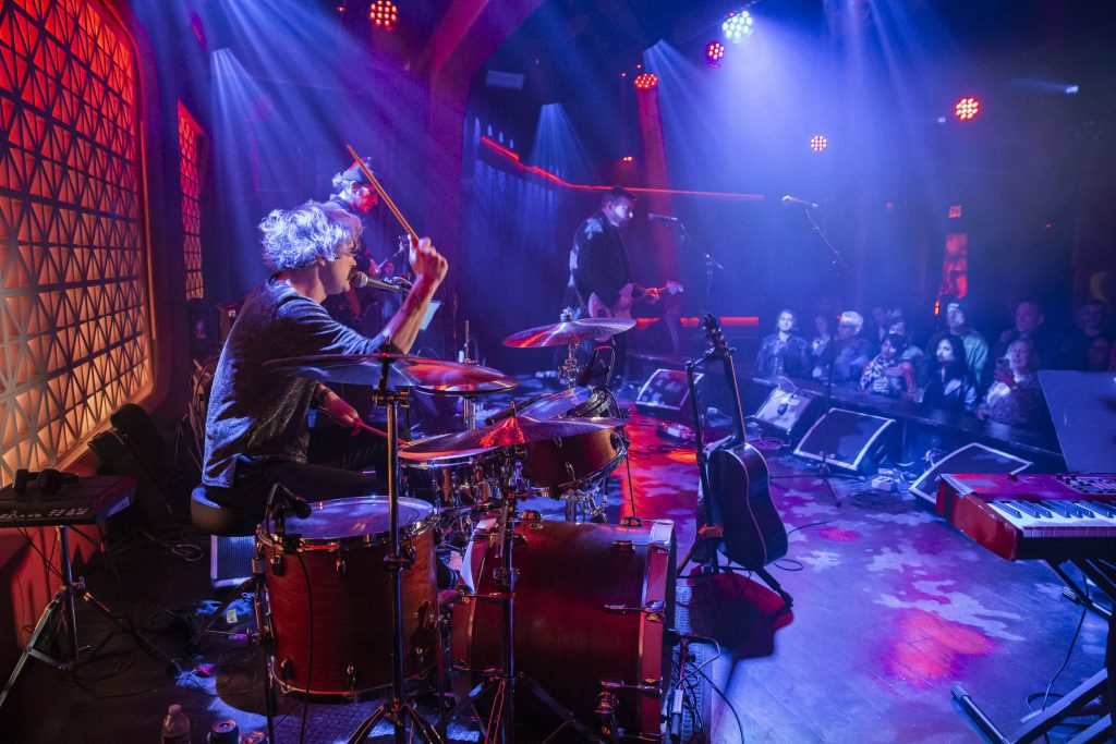 Seán Barna and company performing at Brooklyn Made NYC for Hearts & Minds & Crooked Beats album release. Photography by Leyda Luz.