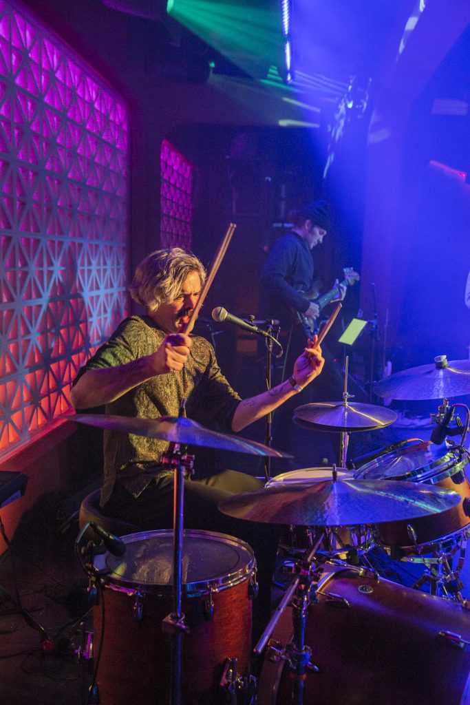 Seán Barna and company performing at Brooklyn Made NYC for Hearts & Minds & Crooked Beats album release. Photography by Leyda Luz.